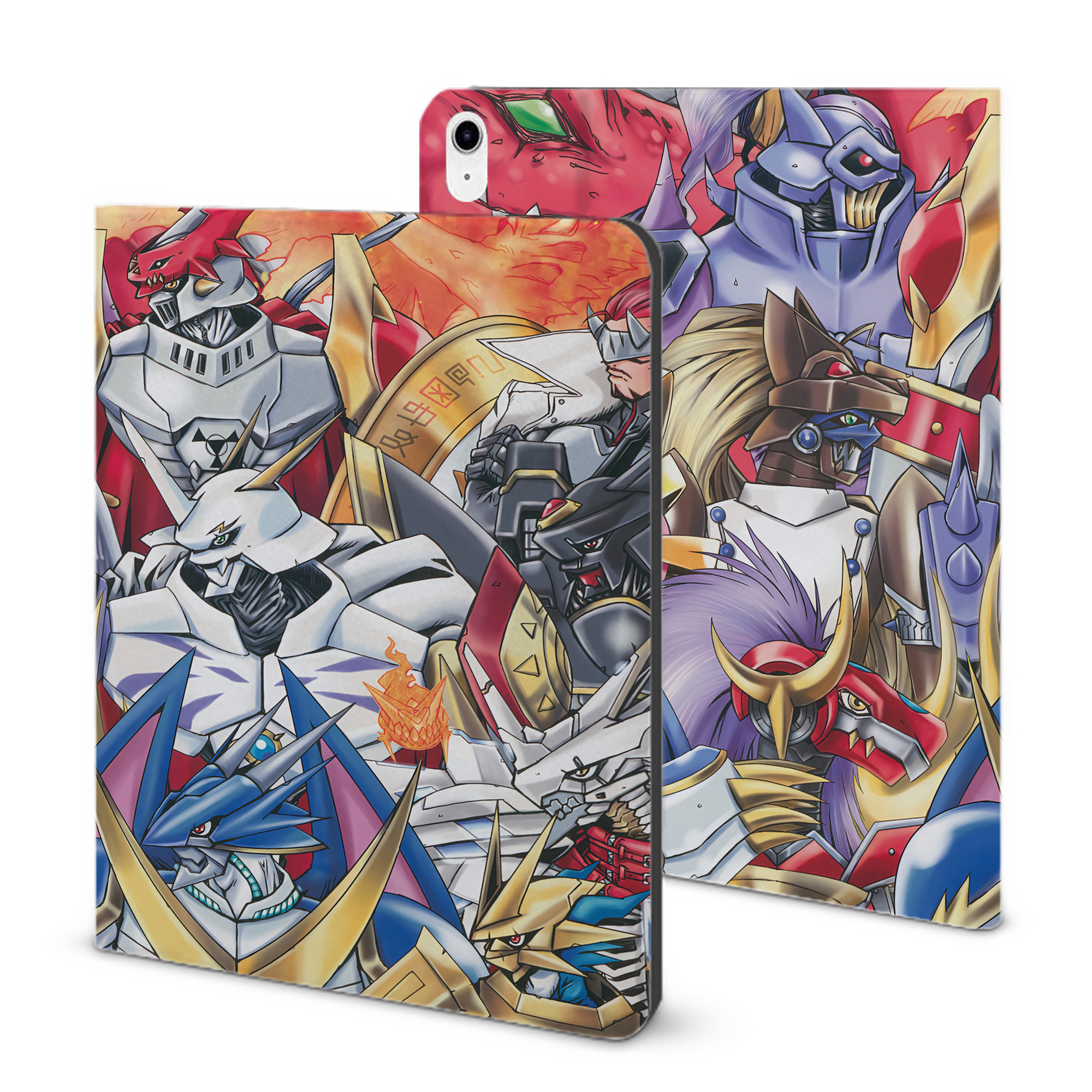 （画像用） Digimon デジタルモンスター/デジモン IPad ケース ブック型 PUレザー TPU 耐衝撃 軽量 薄型 ペン収納なし 全面保護 IPad 各モデル対応